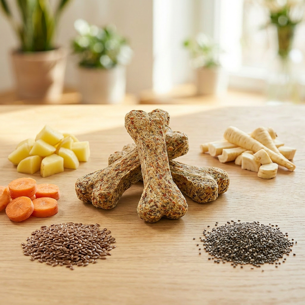 VITAL KNOCHEN - vegetarischer Kauknochen für Hunde, mit Superfoods – magenschonend, für sensible Hunde geeignet – auch für Welpen – GREEN PAWLY®