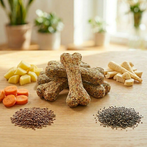 VITAL KNOCHEN - vegetarischer Kauknochen für Hunde, mit Superfoods – magenschonend, für sensible Hunde geeignet – auch für Welpen – GREEN PAWLY®