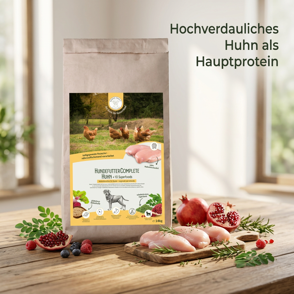 Hochwertiges Hühnerfleisch als Hauptprotein