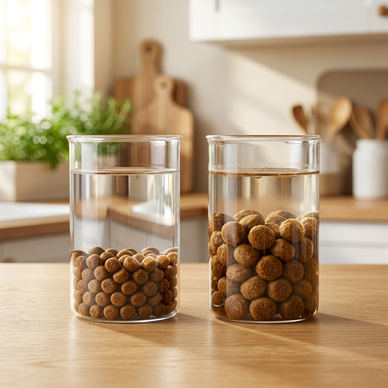Wassertest extrudiertes Hundefutter