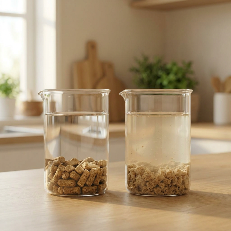 Wassertest kaltgepresstes Hundefutter
